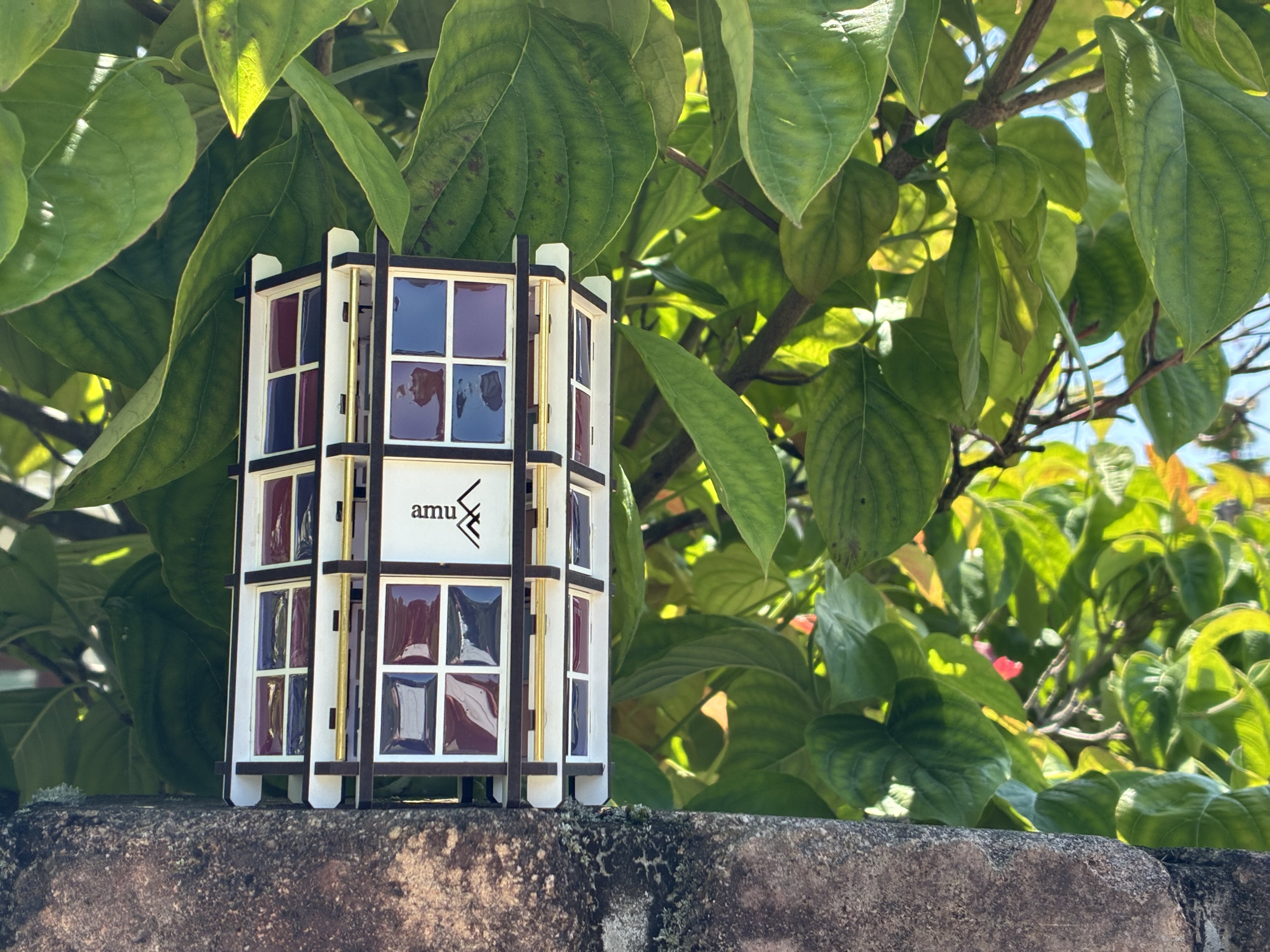 彩窓　White Edition led×purple  LEDランタンシェード　インテリア、キャンプ、アウトドアに