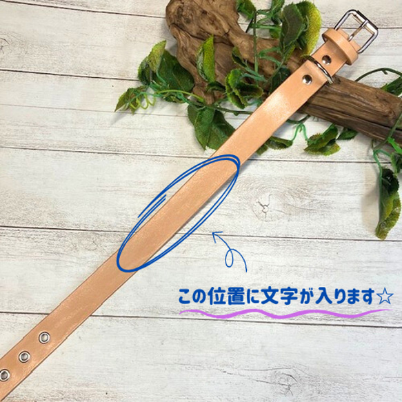 《高級ベンズ革使用》大きいサイズの本革犬・猫用首輪　(25㎜幅)　中型/大型/超大型　【ヌメ】 5枚目の画像