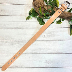 《高級ベンズ革使用》大きいサイズの本革犬・猫用首輪　(25㎜幅)　中型/大型/超大型　【ヌメ】 4枚目の画像