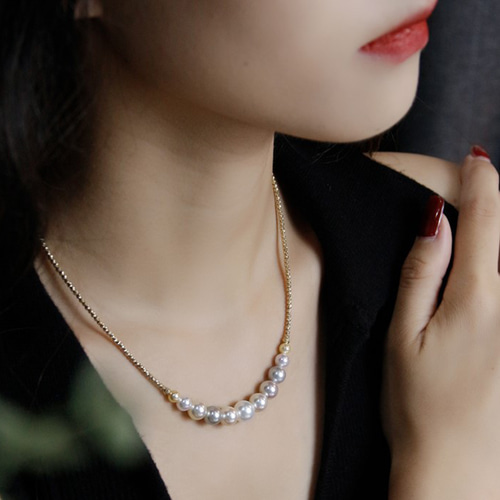 アコヤ真珠グラデーションネックレス4ミリ〜8.5ミリ