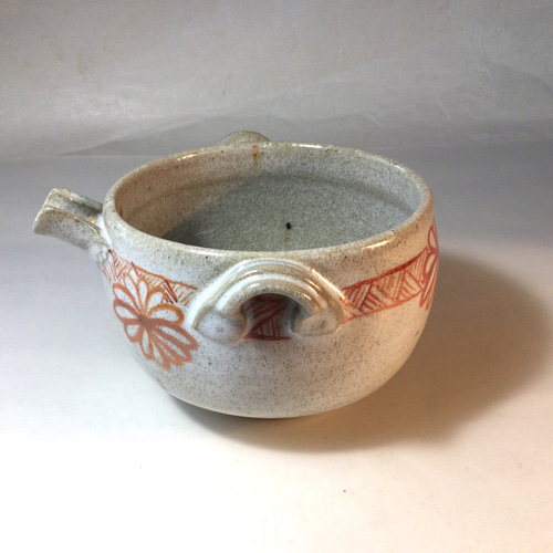 時代　赤絵花口小鉢4点　春逸作　送料込み250617 赤絵 手作り陶器 片口花絵小鉢 お椀・ボウル・鉢 陶芸工房 陶楽 通販