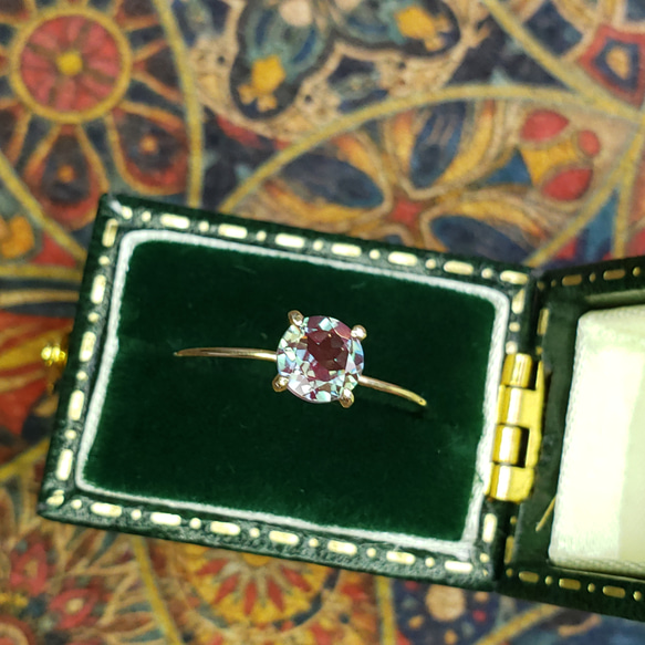 お得 サイズ指定リング 11号 K10 合成カラーチェンジ