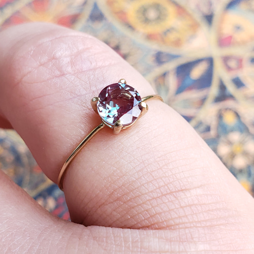 お得 サイズ指定リング 11号 K10 合成カラーチェンジ