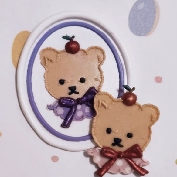 30mm お絵描きクマちゃん シーリングスタンプ ヘッド テディベア
