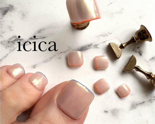 オーロラフレンチネイル フットネイル ネイルチップ（つけ爪） icica