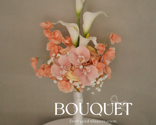 アーティフィシャルフラワー（高級造花）まとめ売り！白＋オレンジ（ピーチも含む）系 アーティフィシャルフラワー 胡蝶蘭のホワイト×ピーチオレンジブーケ