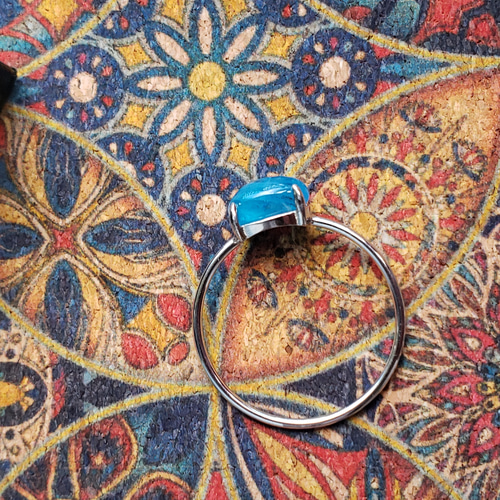 サイズ指定 お得 ネオンブルーアパタイト シルバーリング 17号