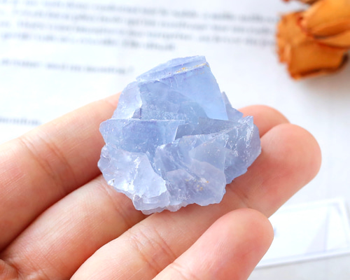ブルーフローライト 原石 小さめ 鉱物 天然石 お守り クラスター 蛍石