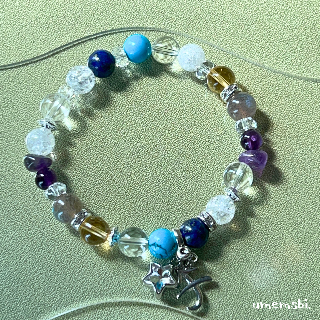 射手座の守護石ブレスレット 誕生石ブレスレット お守り天然石ブレスレット 星座 いて座 11月 12月 青 紫
