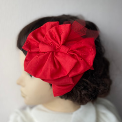 赤リボン ヘッドドレス リボン ヘアアクセサリー 髪飾り 縮緬 赤リボン ヘッドドレス リボン ヘアアクセサリー 髪飾り 縮緬