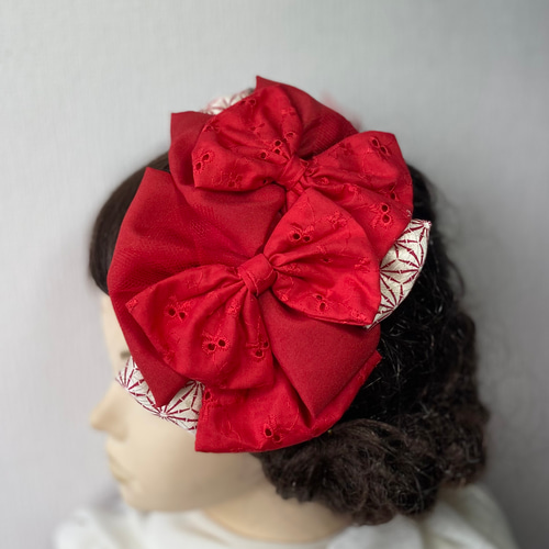 赤リボン ヘッドドレス ヘアアクセサリー トークハット 七五三 成人式