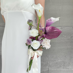 ウェディングブーケ　バレリーナブーケ　カラー　胡蝶蘭 821e5bcf432241db0c33c9dbe1d6a2