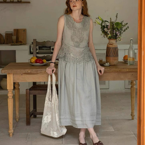 【美品】レース使いウエストリボンモチーフワンピース althena-7.jpg