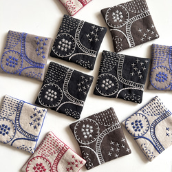 ブラック×グレー　北欧風⭐︎刺し子刺繍コースター(1枚) embroidery coaster 3枚目の画像