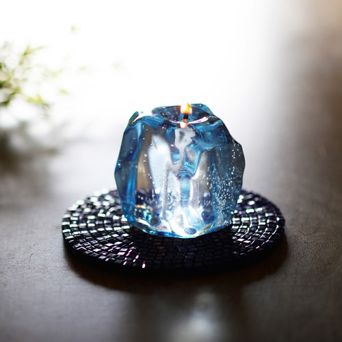 ぷるぷるロックアイスキャンドル ブルー キャンドル・キャンドル