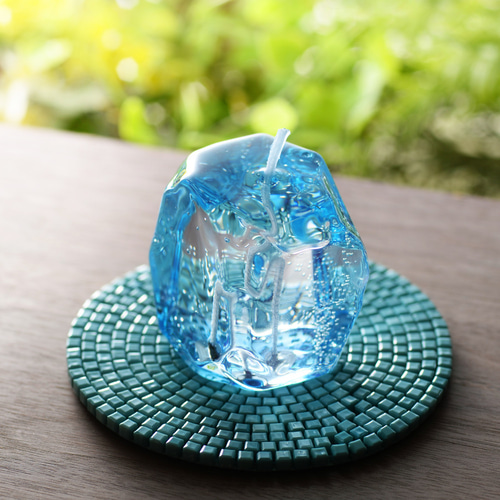 ぷるぷるロックアイスキャンドル ブルー キャンドル・キャンドル