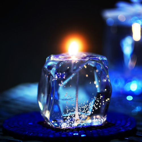 ぷるぷるロックアイスキャンドル ブルー キャンドル・キャンドル