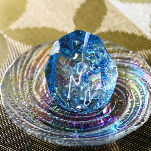 ぷるぷるロックアイスキャンドル ブルー キャンドル・キャンドル