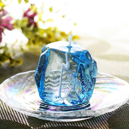 ぷるぷるロックアイスキャンドル ブルー キャンドル・キャンドル