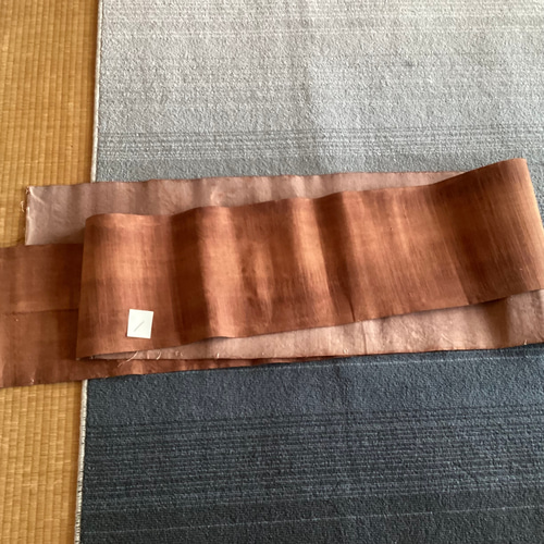 古布 帯芯の柿渋染め布(少し固め) ① 生地 ひだまり 通販 19470838
