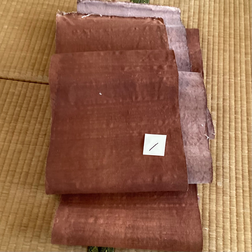 古布 帯芯の柿渋染め布(少し固め) ① 生地 ひだまり 通販 19470838