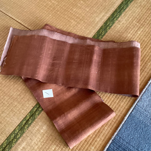 古布 帯芯の柿渋染め布(少し固め) ① 生地 ひだまり 通販 19470838