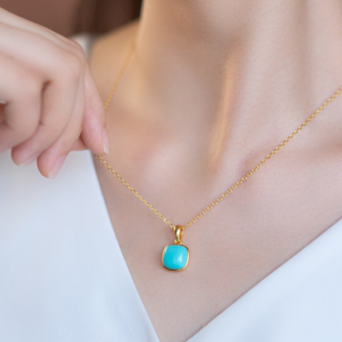 11mm ターコイズのネックレス 12月誕生石　天然石