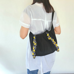 撥水帆布×ぷくまる刺繍のフリルショルダーバッグ│2Way　旅行　フェス　肩掛け　斜め掛け 19枚目の画像