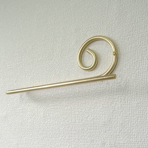 真鍮製タオルハンガー・ブラス・ゴールド・渦巻き・雲・ポップな