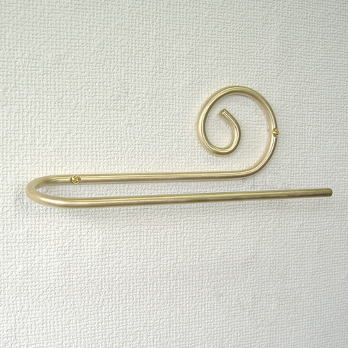 真鍮製タオルハンガー・ブラス・ゴールド・渦巻き・雲・ポップな