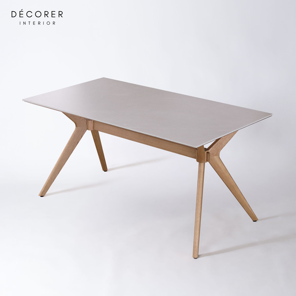 新作*セラミック天板のオークダイニングテーブル [幅150cm] 耐熱 耐傷