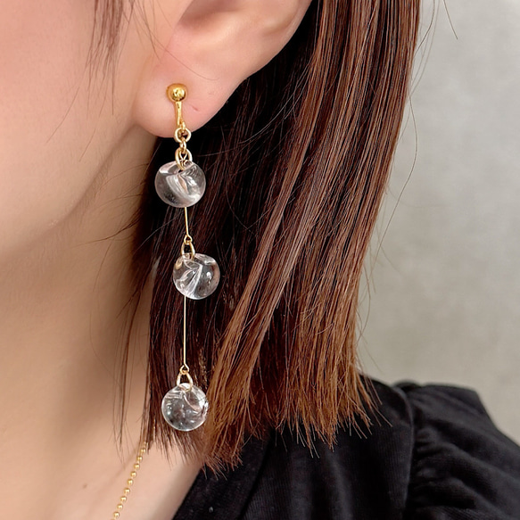 シャボンイヤリング ジルコニアリボンイヤリング【Dahlia】 | 【公式】MUK ONLINE SHOP イヤリング・ノンホールピアス