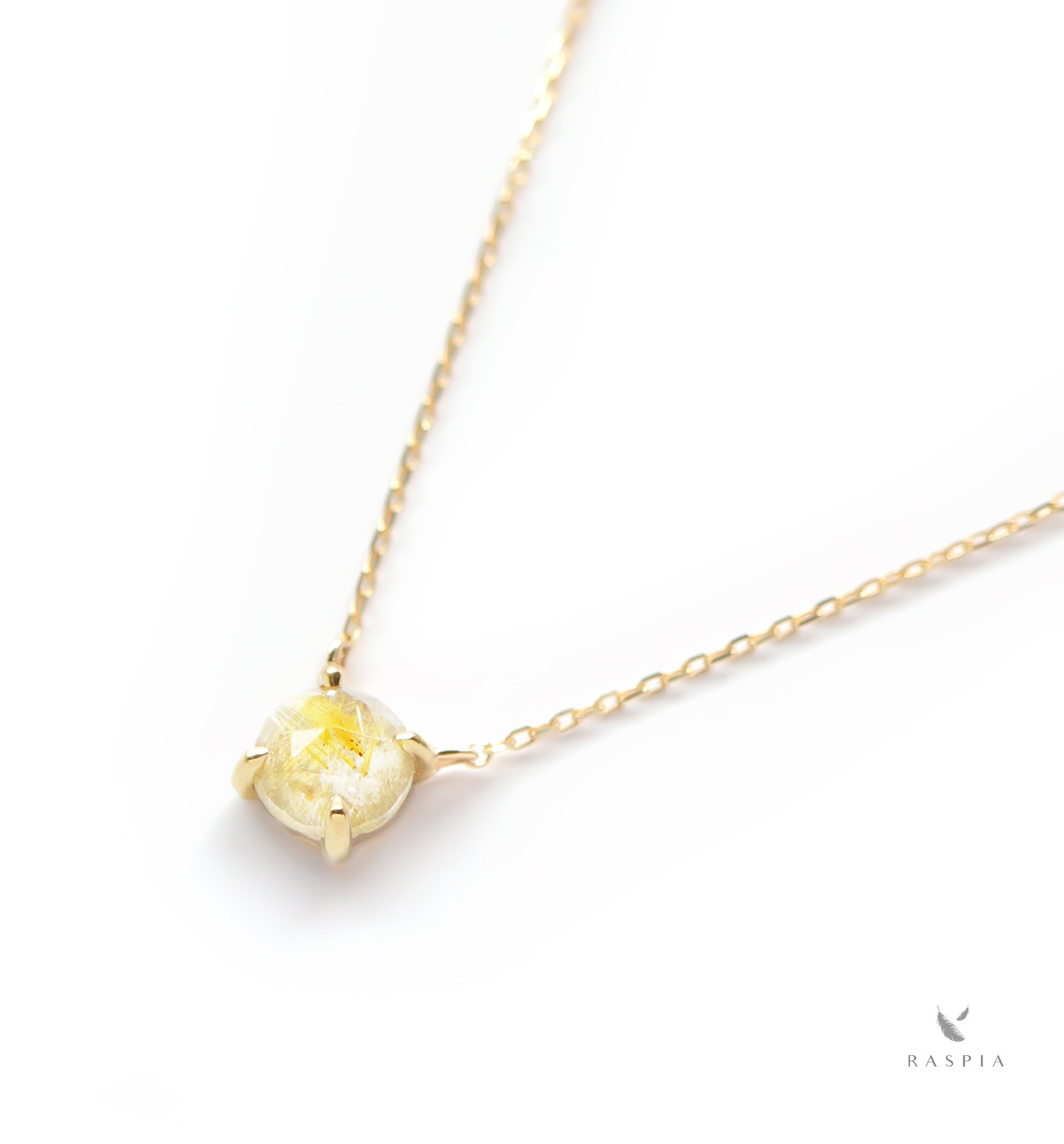 ルチルクォーツ K10ネックレス ローズカット ~VALOA~