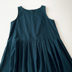 Cotton素材ノースリーブワンピース　* Dark Green * 11枚目の画像