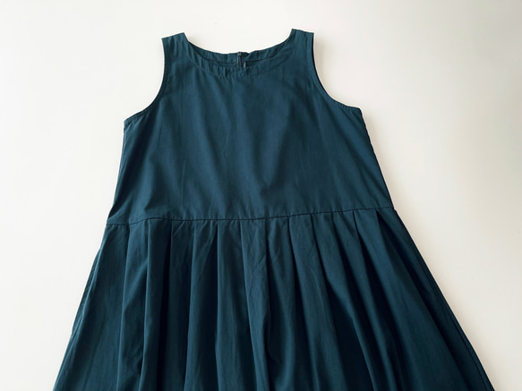 Cotton素材ノースリーブワンピース　* Dark Green * 11枚目の画像