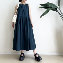 Cotton素材ノースリーブワンピース　* Dark Green * 8枚目の画像