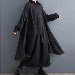 大きいサイズ ロング　シャツ　イレギュラー　レディース 秋冬　春 変形　長袖 69e1c4565ce32be08c9d90982d702f