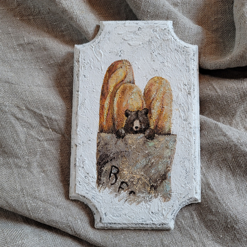 パンのベッドで眠るクマさん 原画 トールペイント 絵画 ネムリ 通販