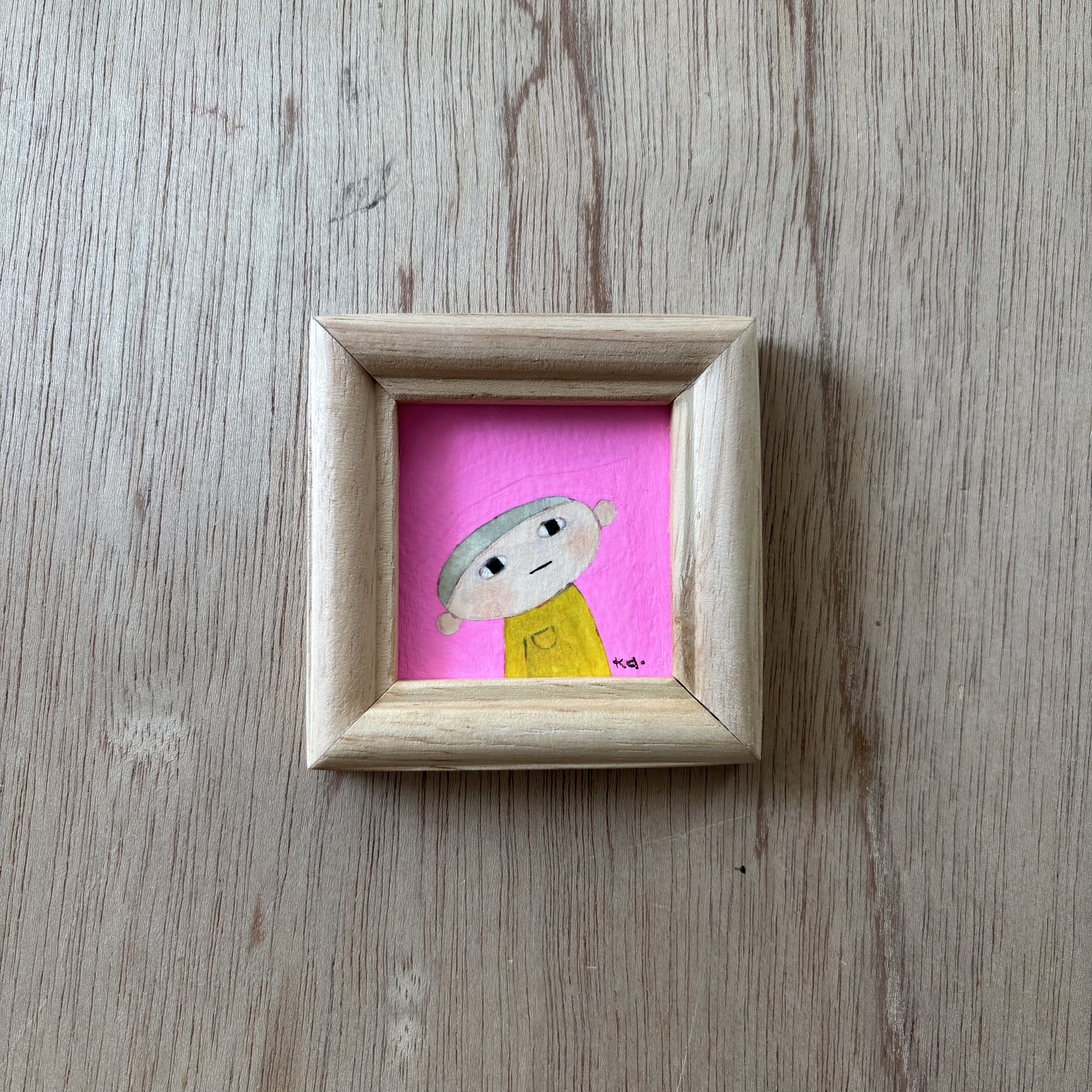 「考え中」ミニ額　原画