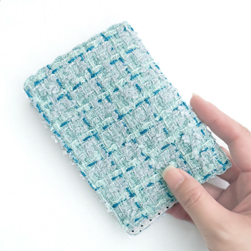 ふたつきダブルポケットのポケットティッシュケース(ブルーツイード