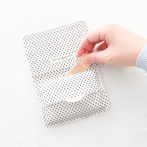 ふたつきダブルポケットのポケットティッシュケース(ブルーツイード