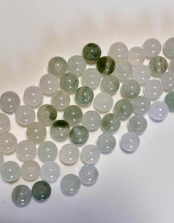 天山翡翠 ビルマ産 天然石 2粒 6mm #1 天然石 アクセサリー HANO shop