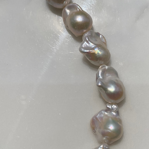 淡水パール　虹色　メタリック　ケシパール　オイスターバロック　ピアス　ネックレス 1点もの✨虹色オイスターパールネックレス✨バロックパール✨淡水