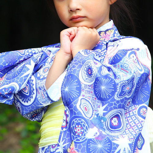 九谷焼作家が描く文様 子供浴衣・帯セット 夢見紋【KUTANI×KIMONO