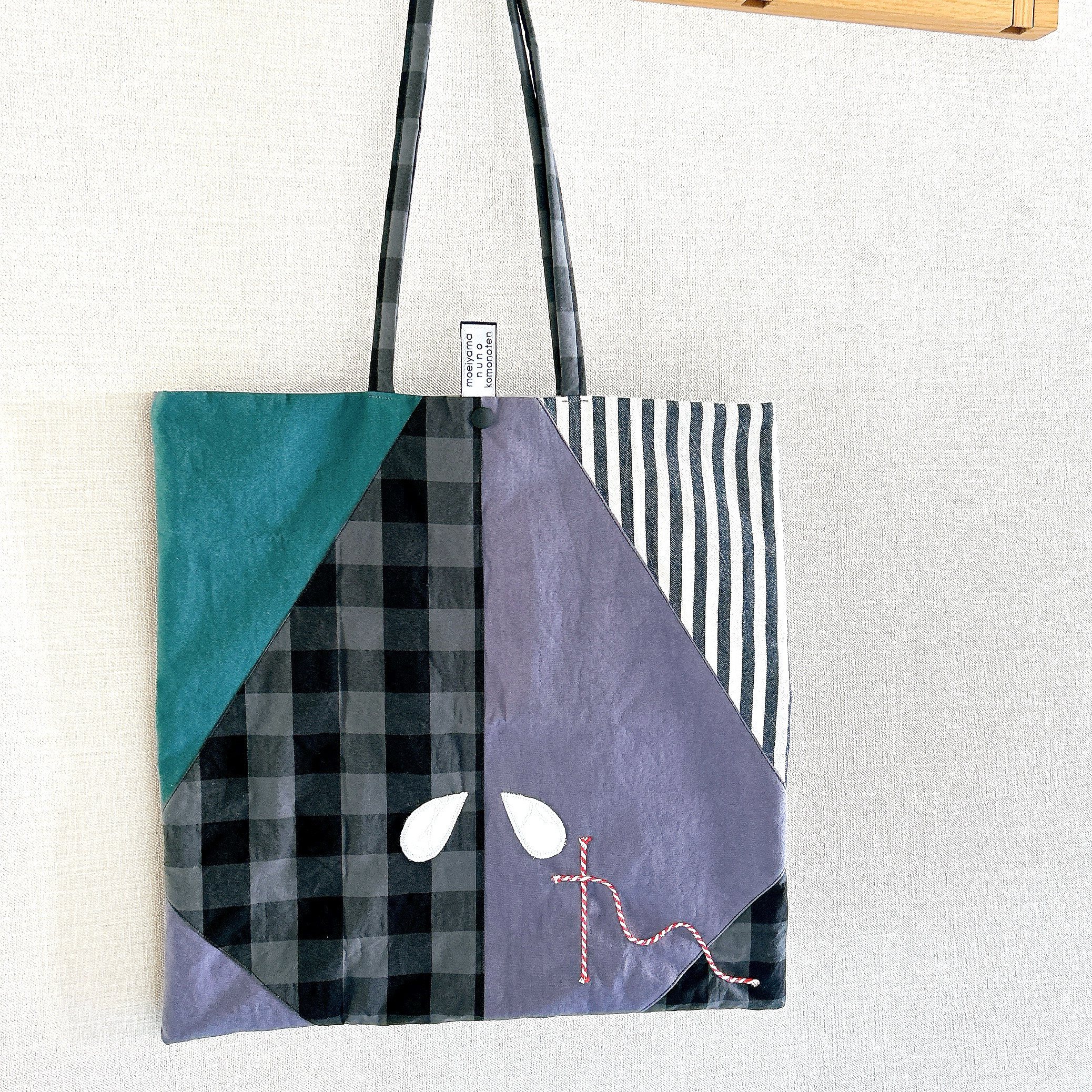 new⋆ましかく大きめトートバッグ「かじつ」/サブバッグ、エコバッグ/受注制作/洋ナシ