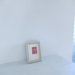 ピンク色の小さな銅版画・抽象画「ouvert」卓上額入り・インテリアアクセサリー・インテリアアート / 送料無料 7枚目の画像