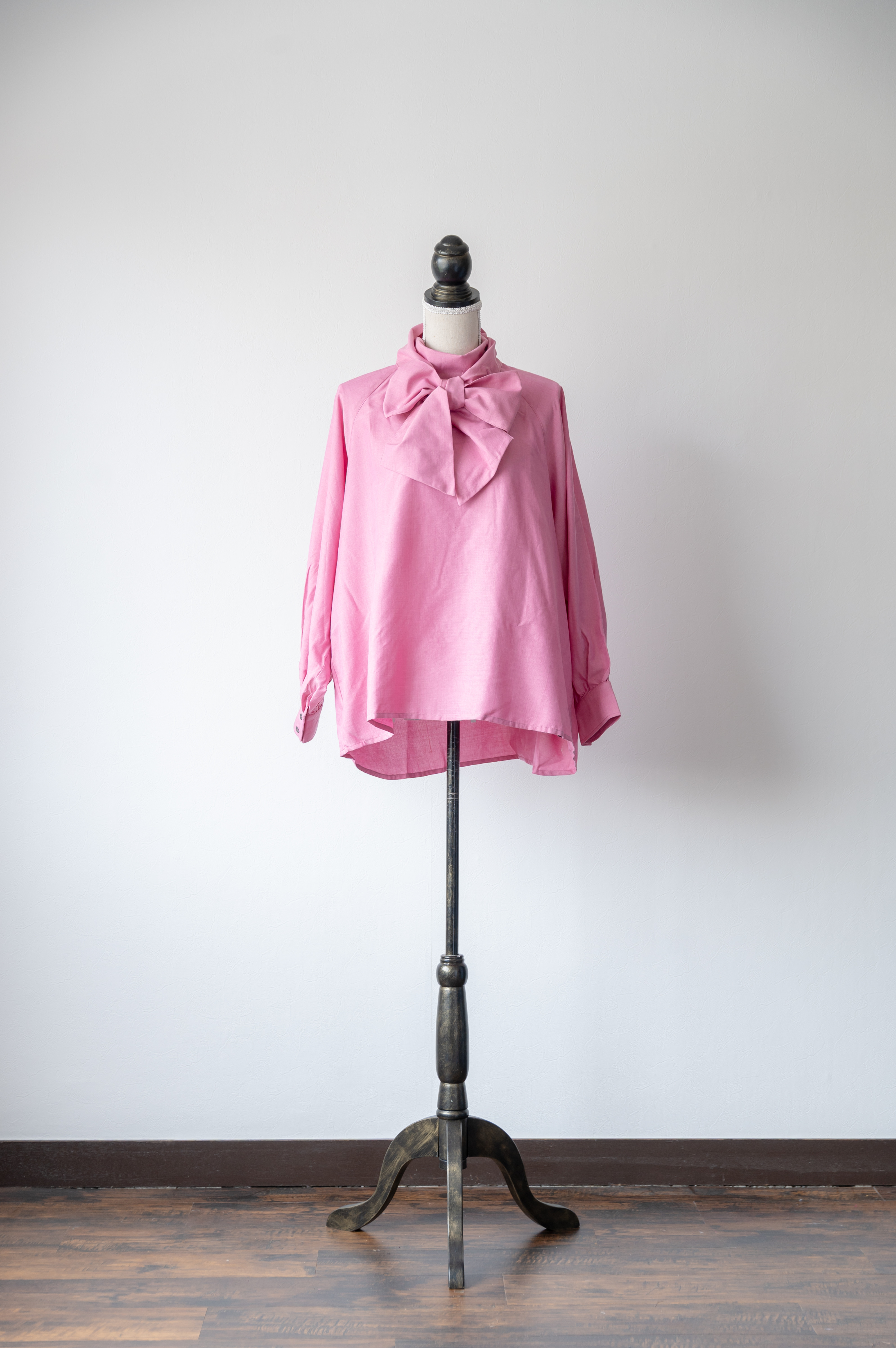 シルクコットン　ボータイブラウス