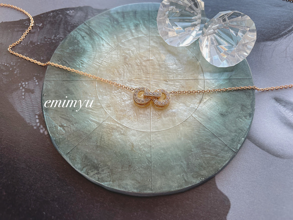 Zirconia Design Gold Necklace 2枚目の画像