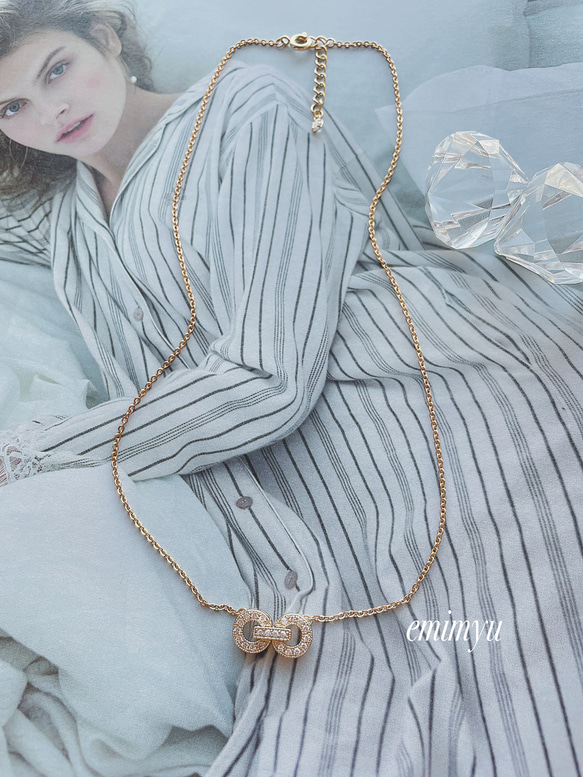 Zirconia Design Gold Necklace 1枚目の画像