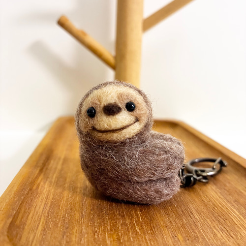 羊毛フェルト ころりんなまけものキーホルダー その他アクセサリー